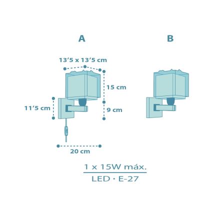 Dalber 63459 - Детский настенный светильник BABY DINOS 1xE27/15W/230V разноцветный