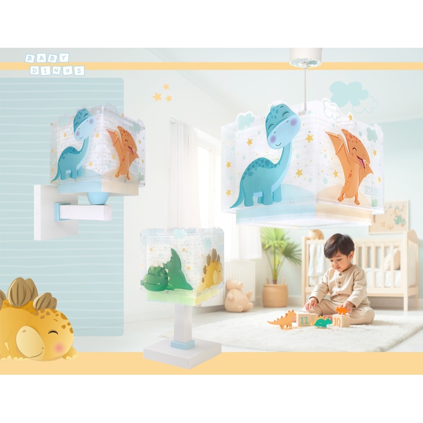 Dalber 63459 - Дитяча настінна лампа BABY DINOS 1xE27/15W/230V барвиста