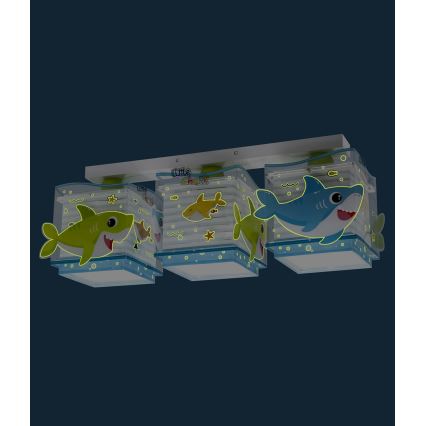 Dalber 63473 - Детский потолочный светильник BABY SHARK 3xE27/60W/230V