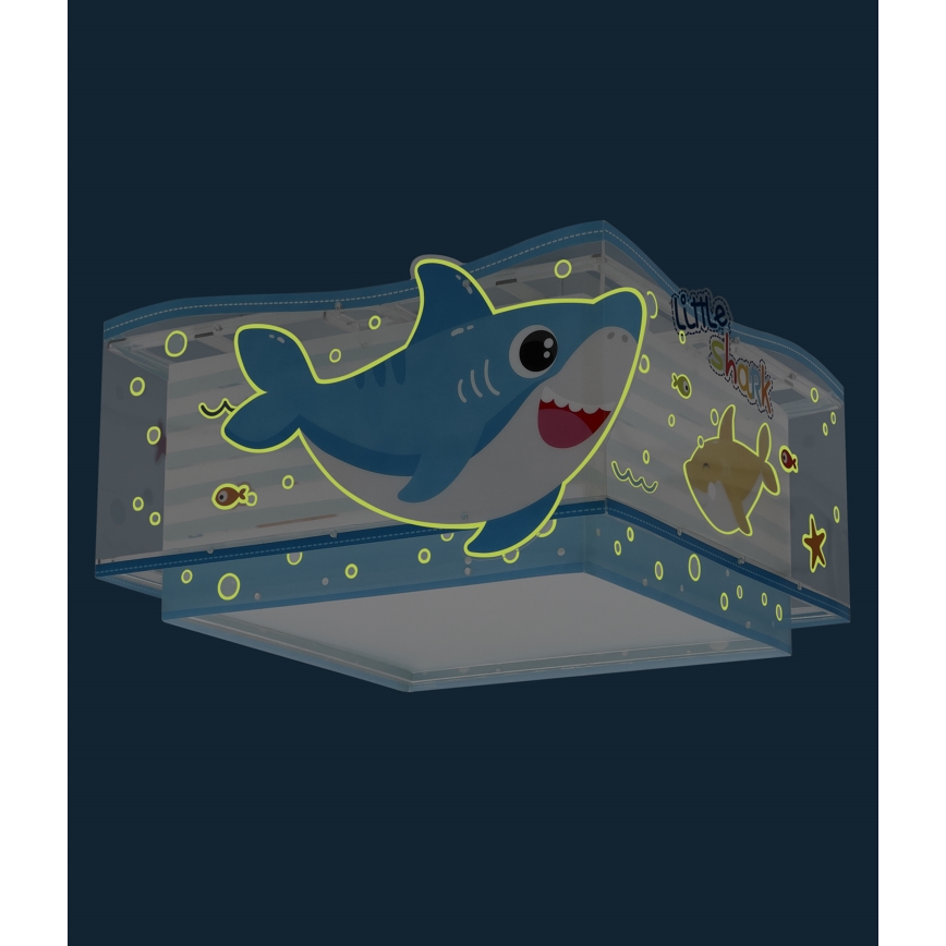 Dalber 63476 - Дитячий стельовий світильник BABY SHARK 2xE27/60W/230V