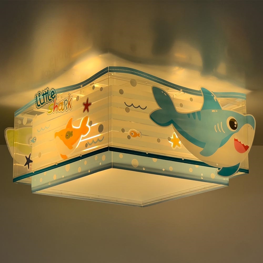Dalber 63476 - Дитячий стельовий світильник BABY SHARK 2xE27/60W/230V