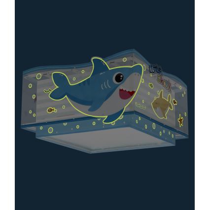 Dalber 63476 - Дитячий стельовий світильник BABY SHARK 2xE27/60W/230V