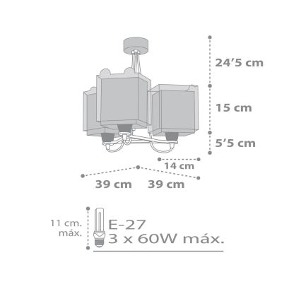 Dalber 64577 - Детская люстра LITTLE TEDDY 3xE27/60W/230V