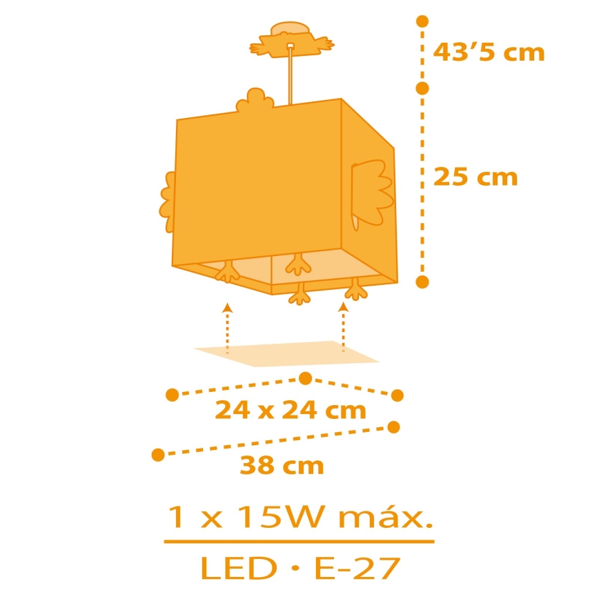 Dalber 64642 - Детская люстра LITTLE CHICKEN 1xE27/15W/230V