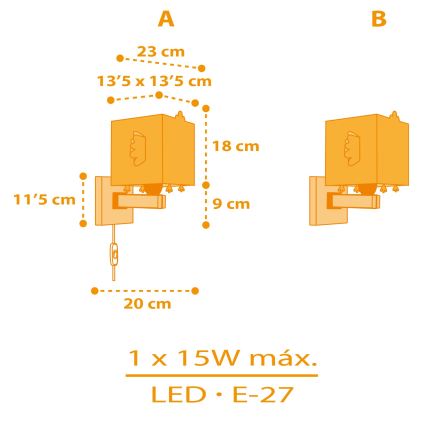 Dalber 64649 - Детский настенный светильник LITTLE CHICKEN 1xE27/15W/230V