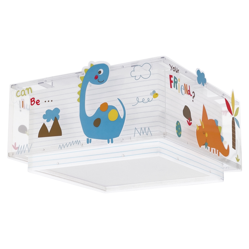 Dalber 73456 - Дитячий стельовий світильник DINOS 2xE27/60W/230V