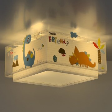 Dalber 73456 - Дитячий стельовий світильник DINOS 2xE27/60W/230V