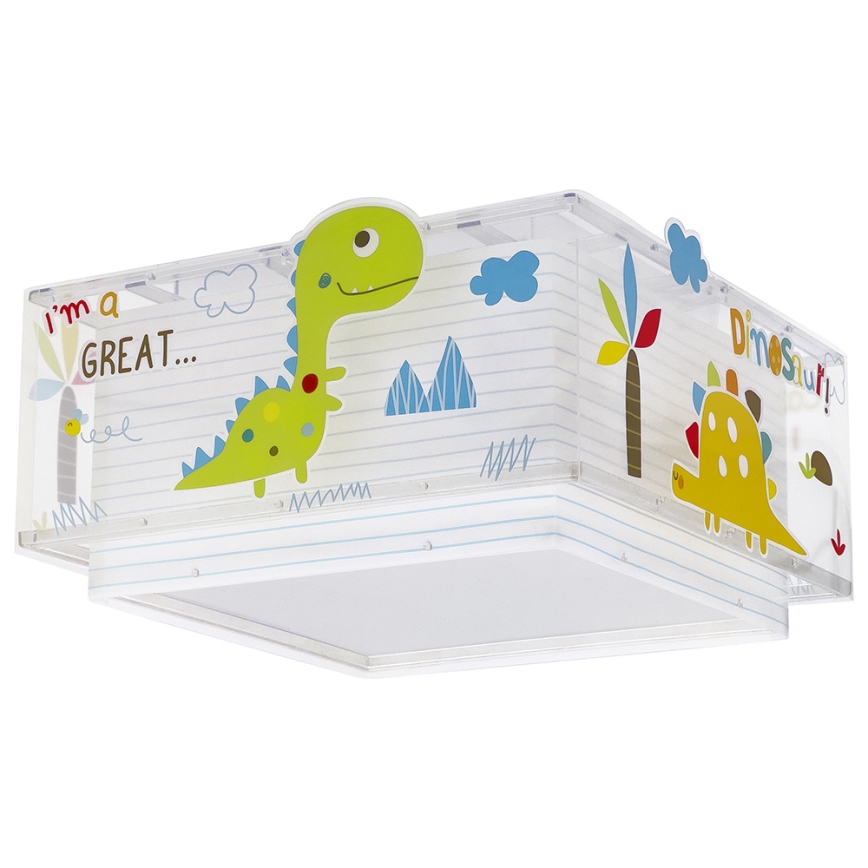 Dalber 73456 - Дитячий стельовий світильник DINOS 2xE27/60W/230V