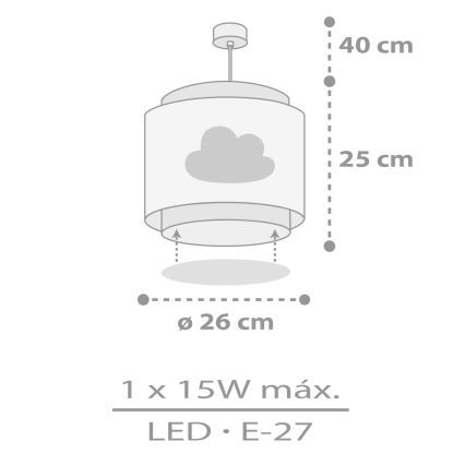 Dalber 76012E - Детская люстра BABY DREAMS 1xE27/15W/230V серый