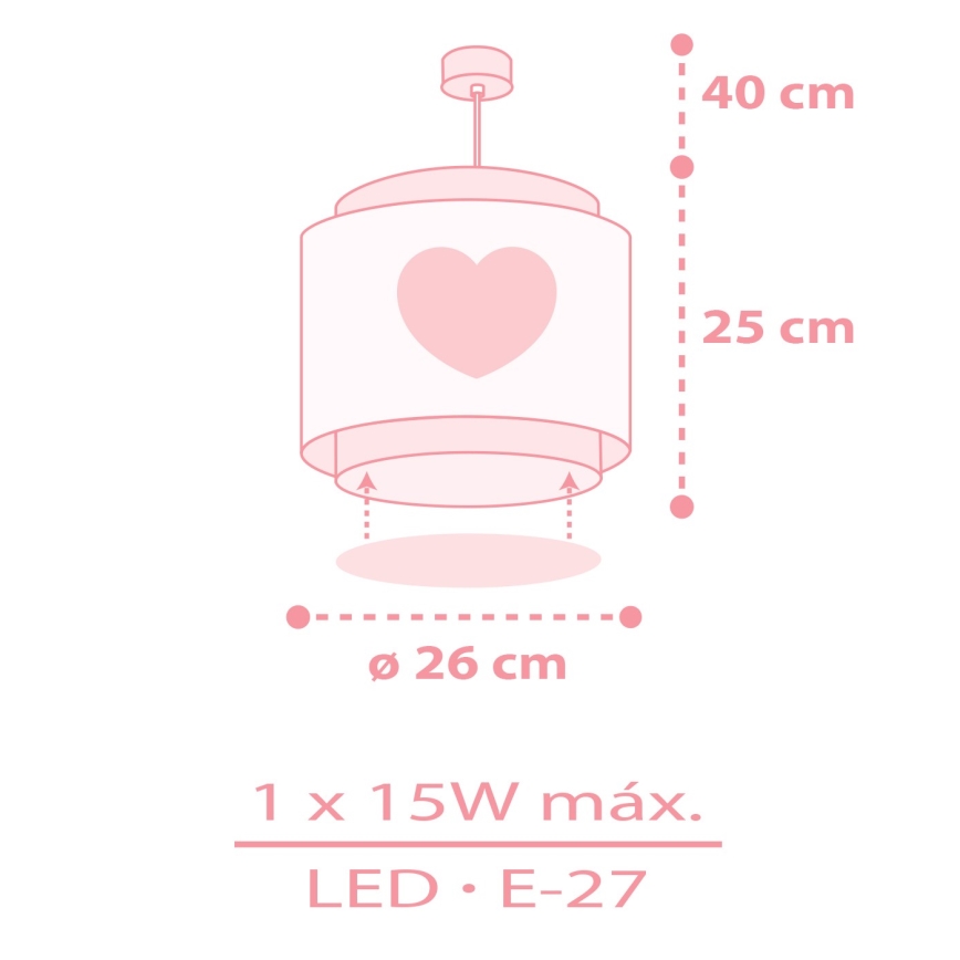 Dalber 76012S - Дитяча люстра BABY DREAMS 1xE27/15W/230V рожевий