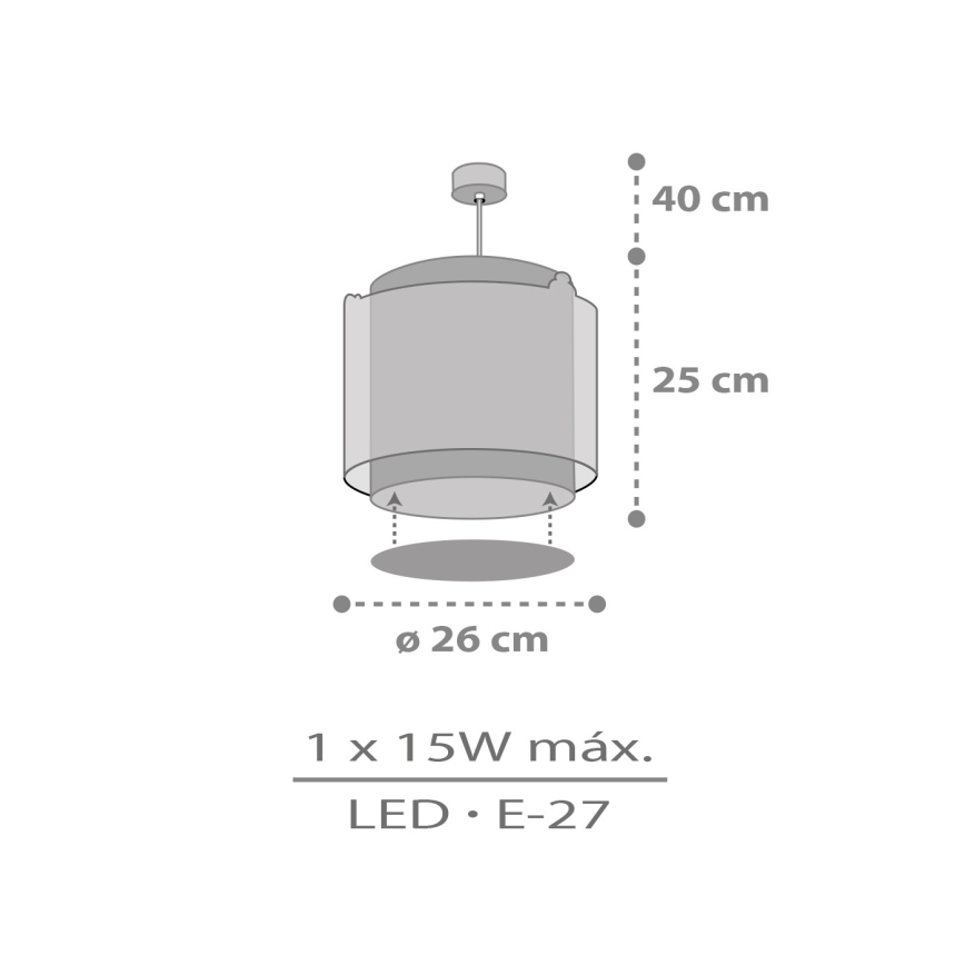 Dalber 76302 - Детская люстра SNOOPY 1xE27/15W/230V белая/красная