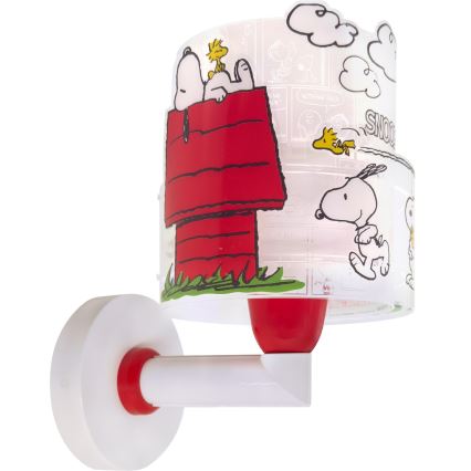 Dalber 76309 - Детский настенный светильник SNOOPY 1xE27/15W/230V белый/красный