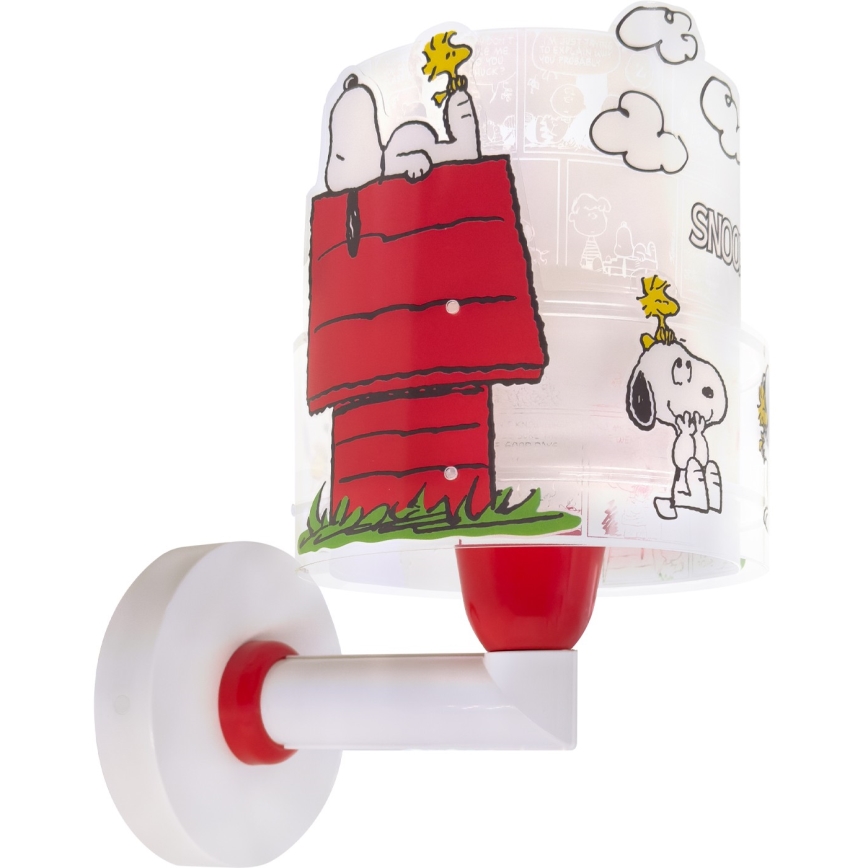 Dalber 76309 - Детский настенный светильник SNOOPY 1xE27/15W/230V белый/красный