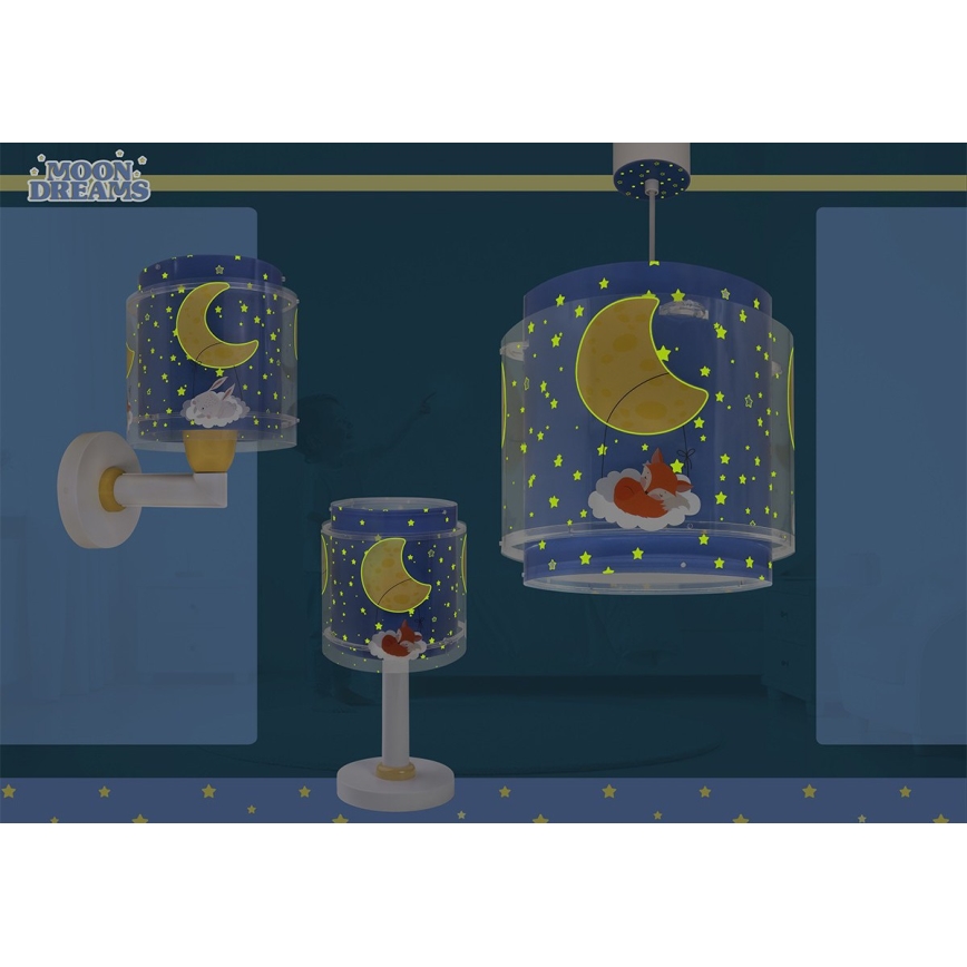 Dalber 76632 - Детская люстра MOON DREAMS 1xE27/15W/230V синяя