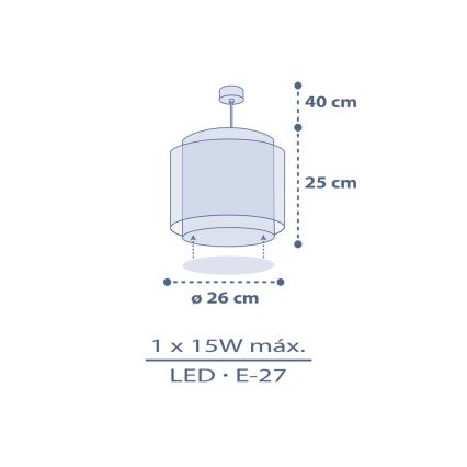 Dalber 76632 - Дитяча люстра MOON DREAMS 1xE27/15W/230V синя