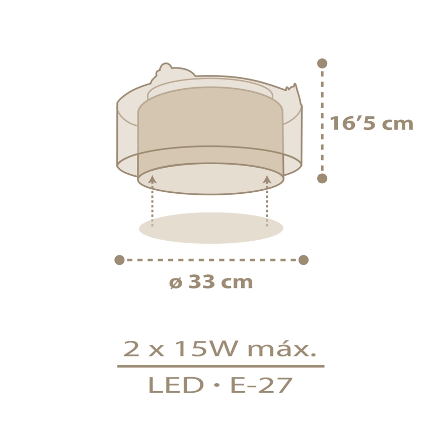 Dalber 76876 - Детский потолочный светильник BABY CHICK 2xE27/15W/230V