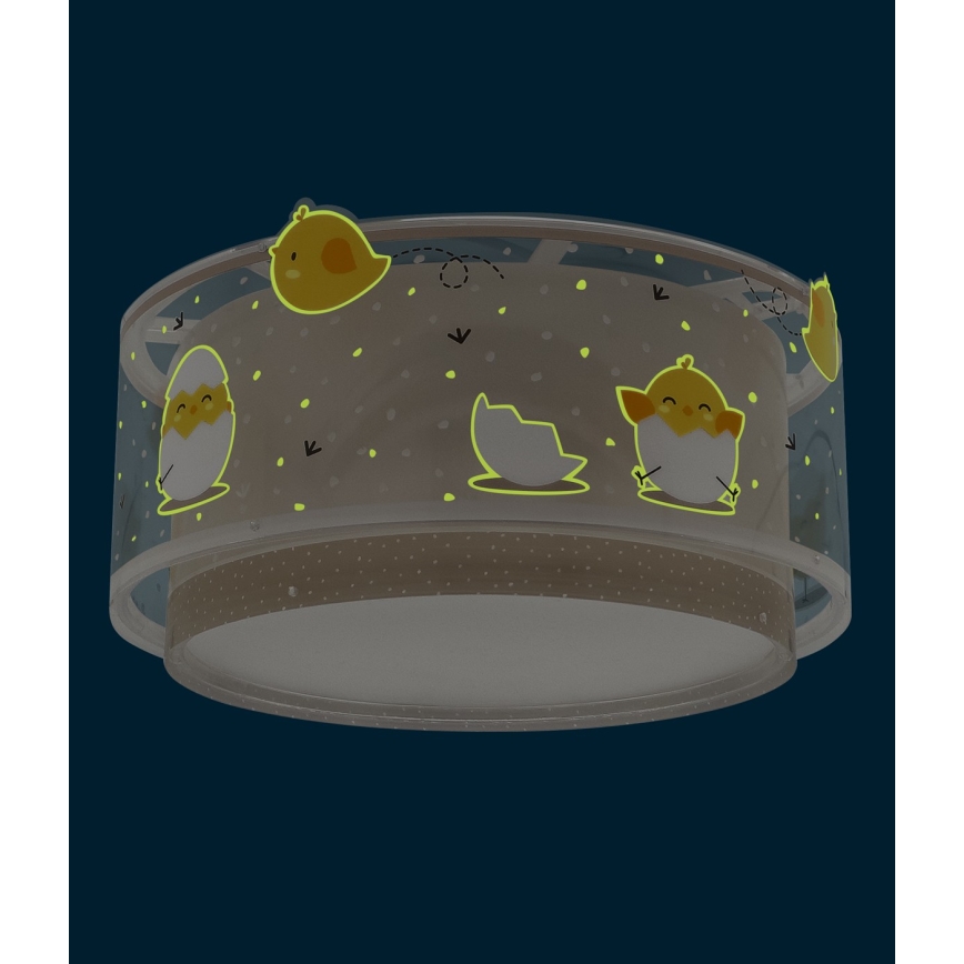 Dalber 76876 - Дитячий стельовий світильник BABY CHICK 2xE27/15W/230V