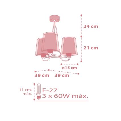 Dalber 81197S - Детская люстра LIGHT FEELING 3xE27/60W/230V