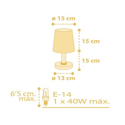 Dalber 82211A - Детская лампа STAR LIGHT 1xE14/40W/230V желтая