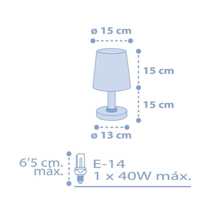 Dalber 82211T - Дитяча лампа STAR LIGHT 1xE14/40W/230V синій