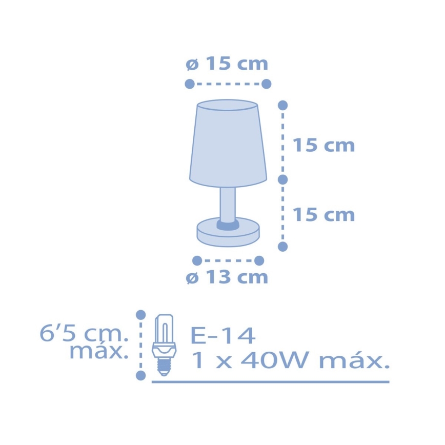 Dalber 82211T - Дитяча лампа STAR LIGHT 1xE14/40W/230V синій
