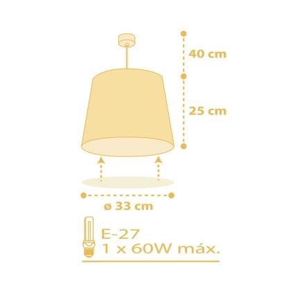 Dalber 82212A - Детская люстра STAR LIGHT 1xE27/60W/230V желтая