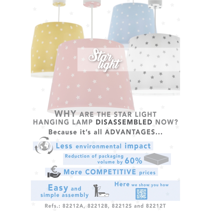 Dalber 82212B - Дитяча люстра STAR LIGHT 1xE27/60W/230V білий
