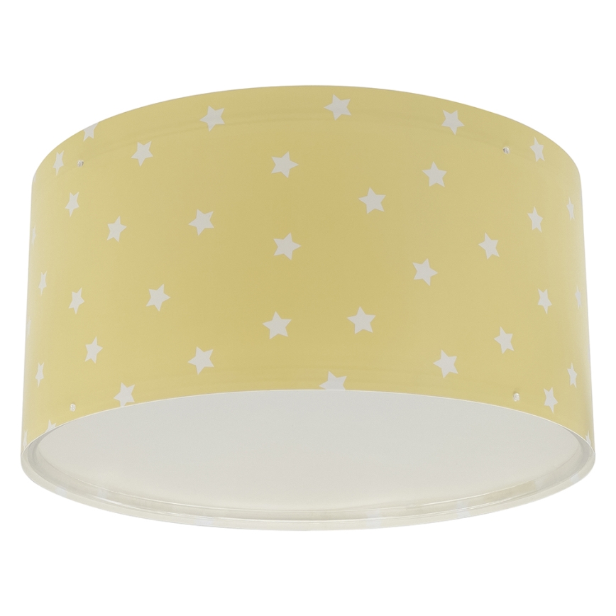 Dalber 82216A - Дитячий стельовий світильник STAR LIGHT 2xE27/60W/230V жовтий