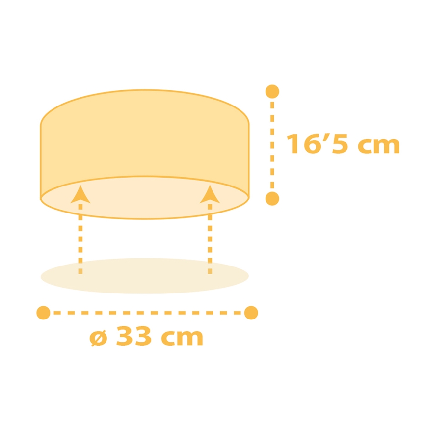 Dalber 82216A - Дитячий стельовий світильник STAR LIGHT 2xE27/60W/230V жовтий