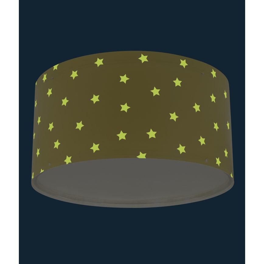 Dalber 82216A - Дитячий стельовий світильник STAR LIGHT 2xE27/60W/230V жовтий