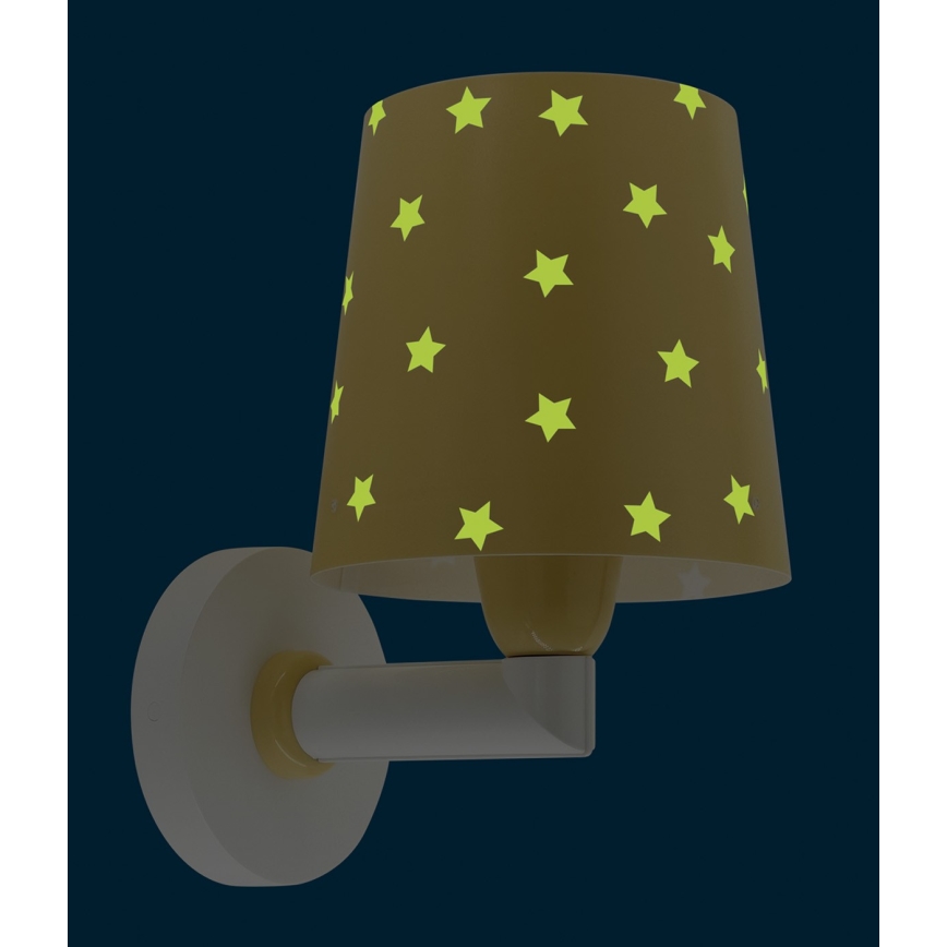 Dalber 82219A - Дитячий настінний світильник/бра STAR LIGHT 1xE27/60W/230V жовтий