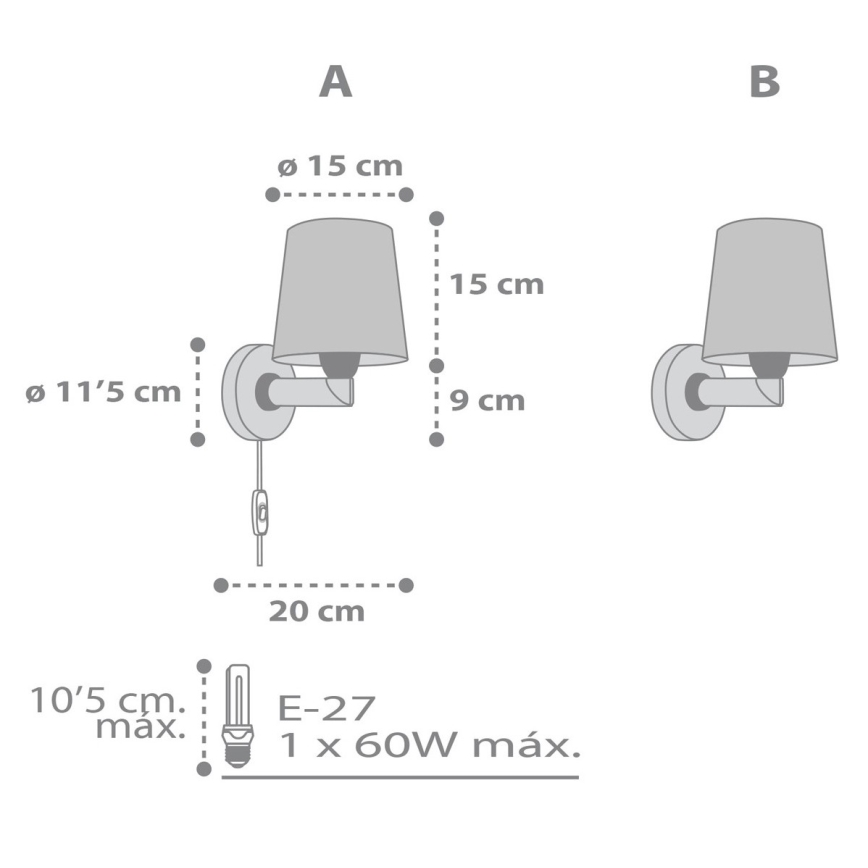Dalber 82219B - Дитячий настінний світильник/бра STAR LIGHT 1xE27/60W/230V білий