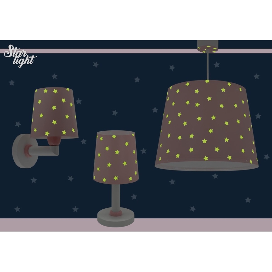 Dalber 82219S - Дитячий настінний світильник/бра STAR LIGHT 1xE27/60W/230V рожевий