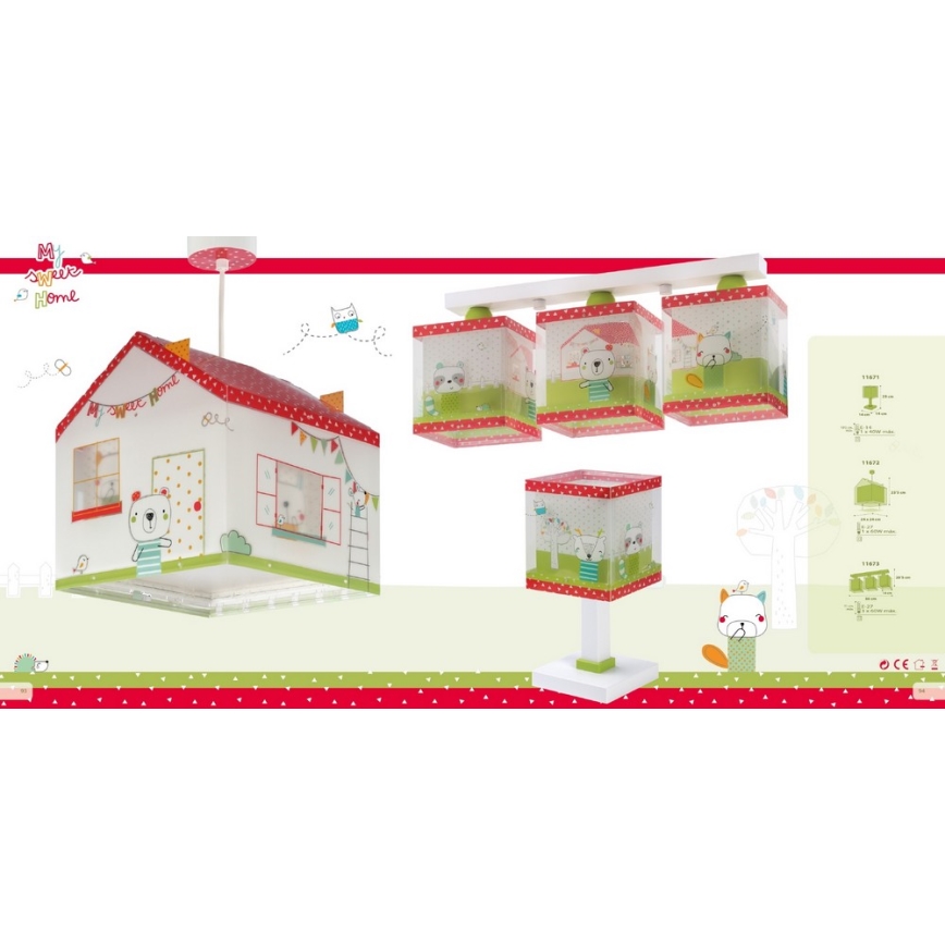 Dalber D-11673 - Детский потолочный светильник MY SWEET HOME 3xE27/60W/230V