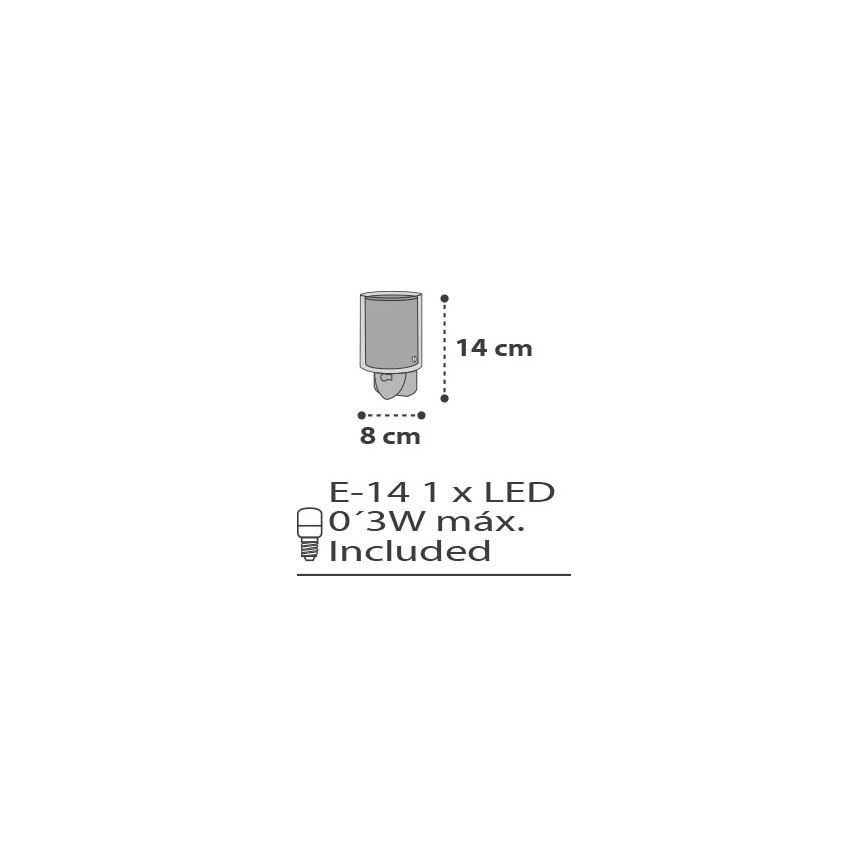Dalber D-41415E - світлодіодна настінна лампа CLOUDS 1xE14/0,5W/230V для розетки