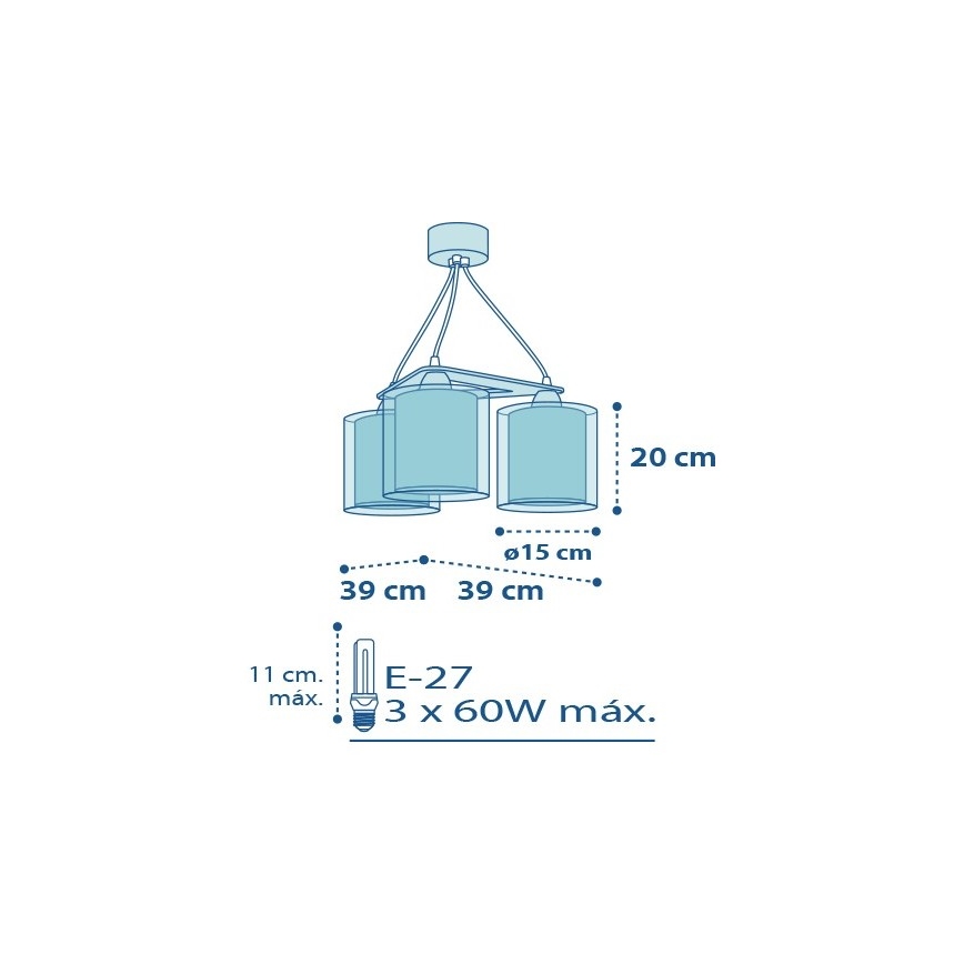 Dalber D-60614 - Дитяча люстра POLICE 3xE27/60W/230V