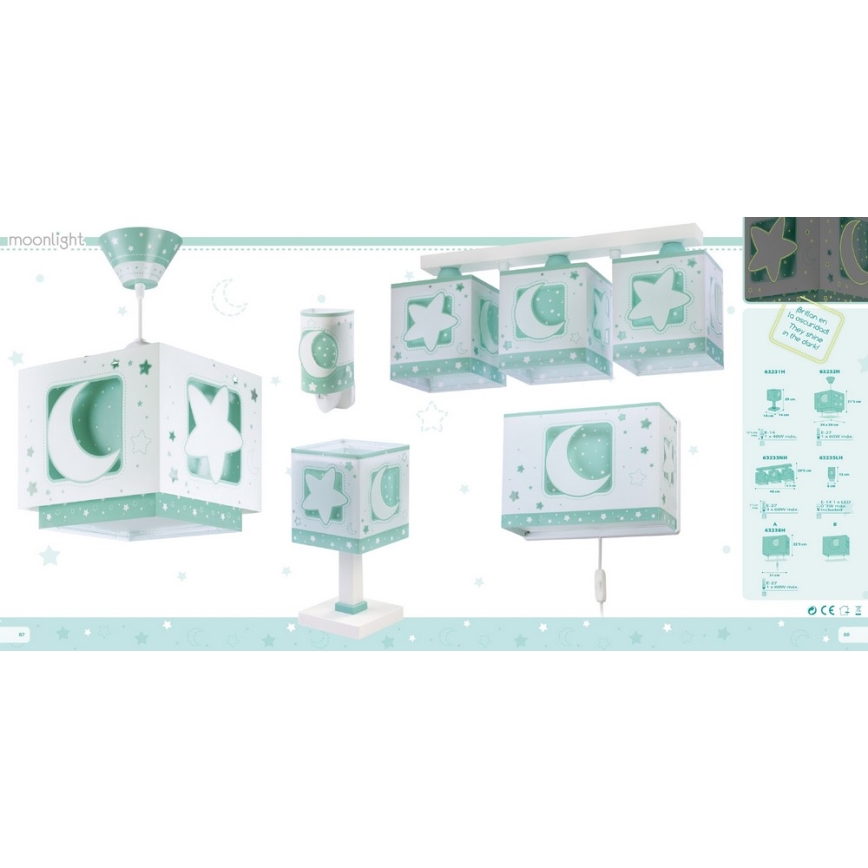 Dalber D-63232H - Дитяча люстра MOONLIGHT 1xE27/60W/230V