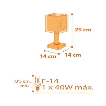 Dalber D-73451 - Дитяча лампа DINOS 1xE14/40W/230V