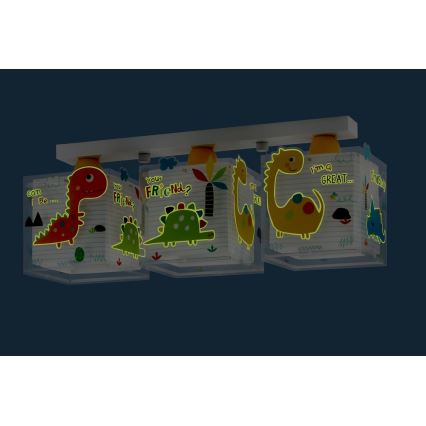 Dalber D-73453 - Детский потолочный светильник DINOS 3xE27/60W/230V