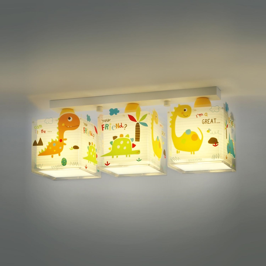 Dalber D-73453 - Детский потолочный светильник DINOS 3xE27/60W/230V