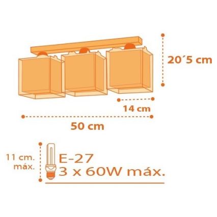 Dalber D-73453 - Детский потолочный светильник DINOS 3xE27/60W/230V