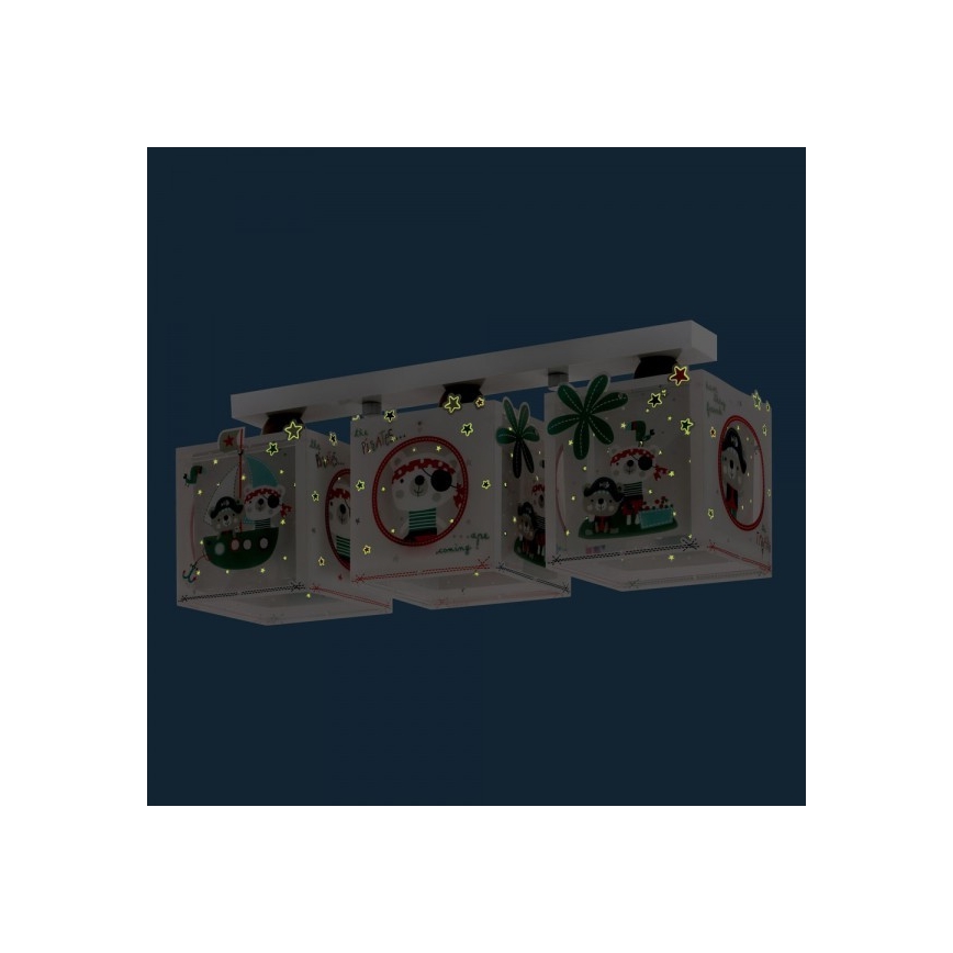 Dalber D-74553 - Детский потолочный светильник PIRATES 3xE27/60W/230V