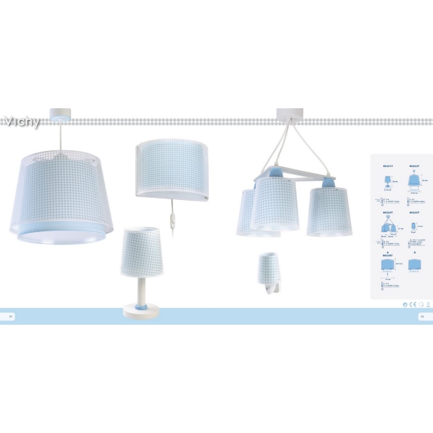 Dalber D-80222T - Дитяча люстра VICHY 1xE27/60W/230V