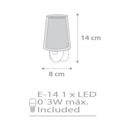 Dalber D-81215L - Светодиодный ночник STARS 1xE14/0,3W/230V