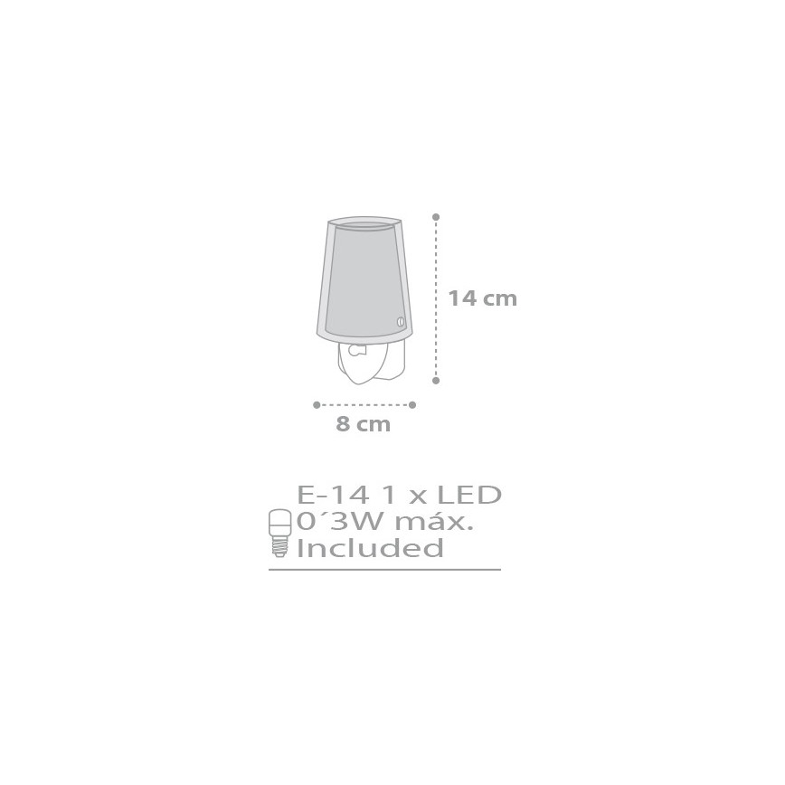 Dalber D-81215L - Світлодіодний нічник STARS 1xE14/0,3W/230V