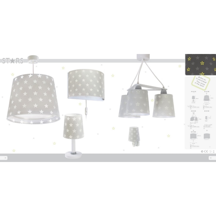 Dalber D-81218E - Детский настенный светильник STARS 1xE27/60W/230V