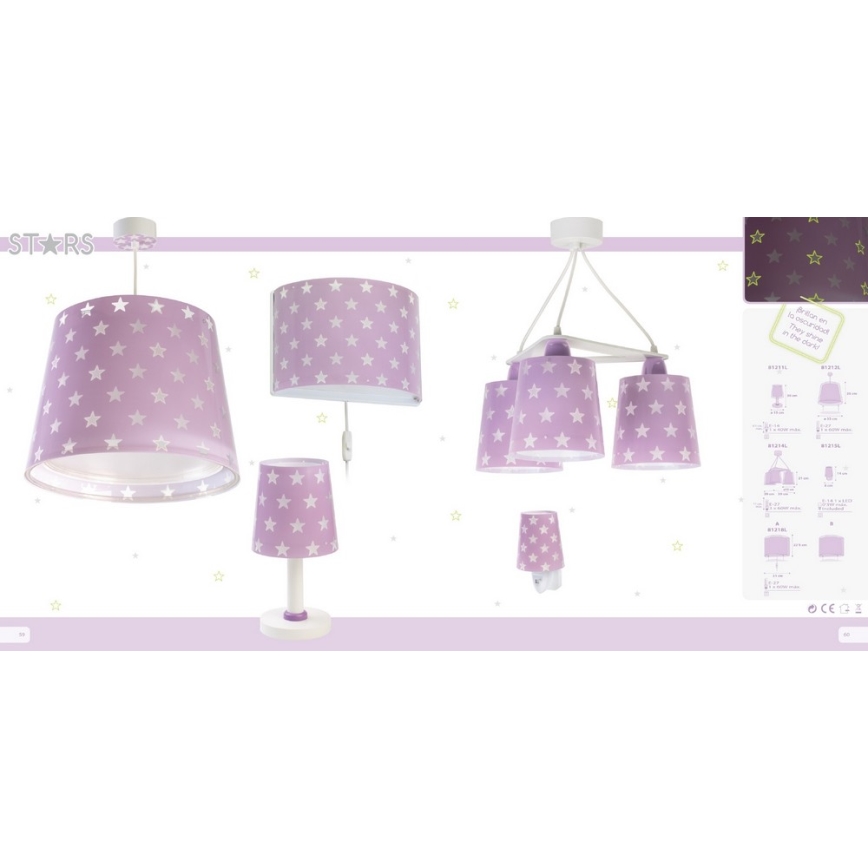 Dalber D-81218L - Детский настенный светильник STARS 1xE27/60W/230V