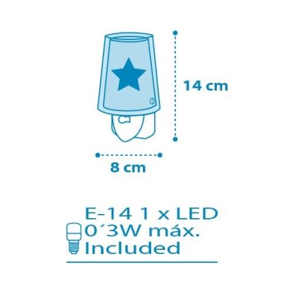 Dalber D-92193 - LED нічник LIGHT FEELING 1xE14/0,5W/230V