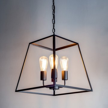 Där Lighting ACA8622 - Подвесная люстра на цепи ACADEMY 4xE27/60W/230V черная