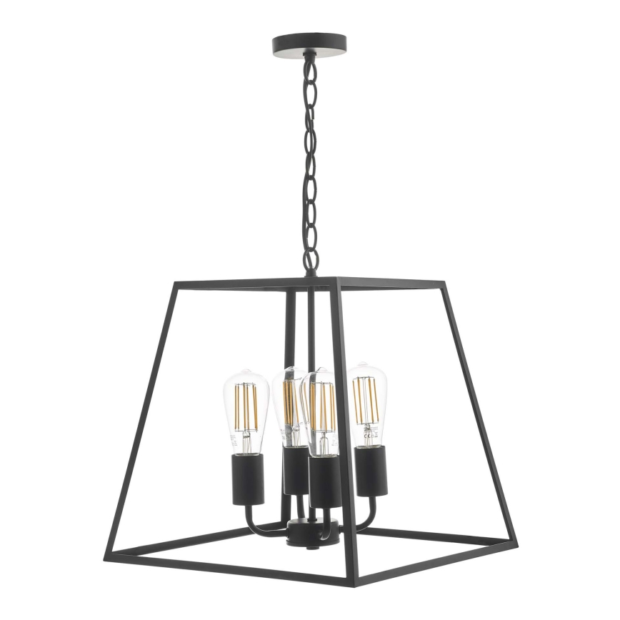 Där Lighting ACA8622 - Подвесная люстра на цепи ACADEMY 4xE27/60W/230V черная